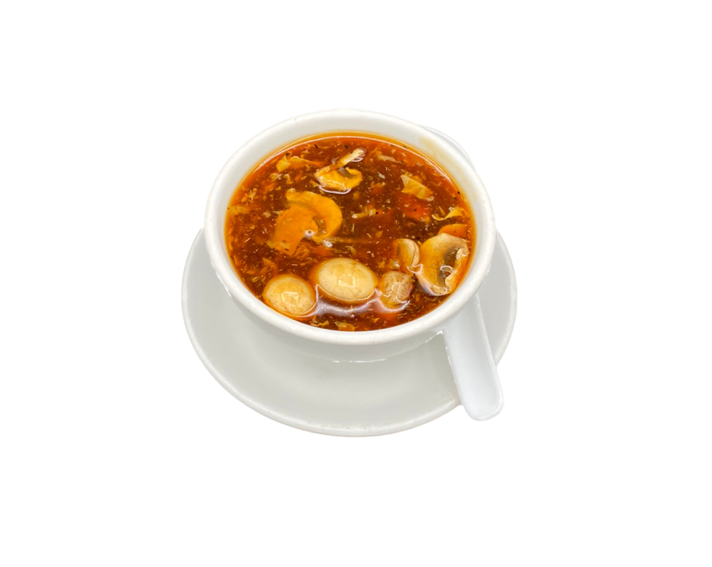 Hot and sour soup in a bowl